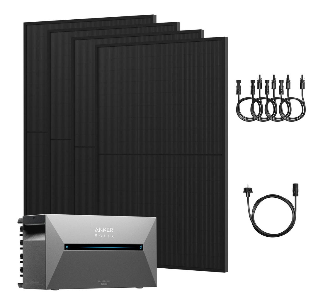 Anker Balkonkraftwerk 2000W Komplettset Solaranlage Anker Solix Solarbank 2 E1600 Pro