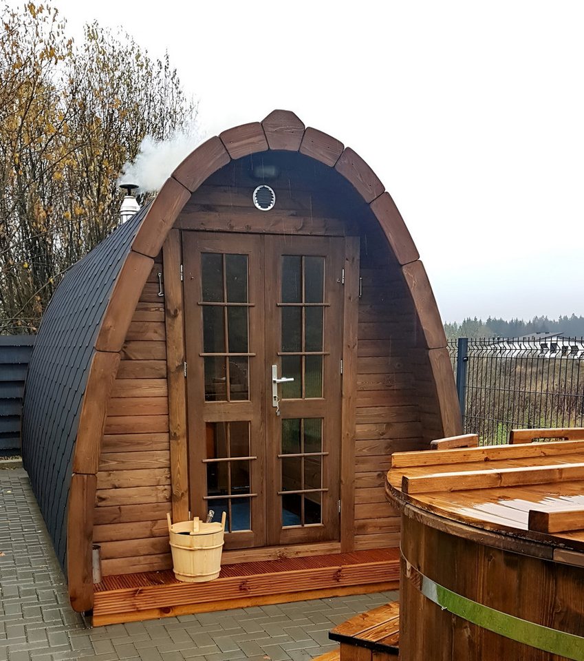 JVmoebel Saunahaus Finnische Gartensauna aus Holz mit leistungsstarkem Ofen