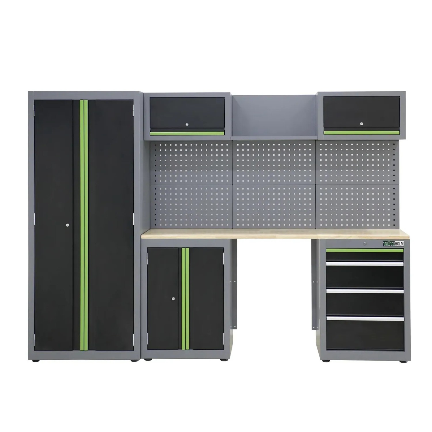 TRUTZHOLM Werkstattwand 13 Teile Modulares Werkstattschranksystem Aus Stahl Mit Lochwand